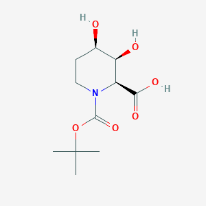 molecular formula C11H19NO6 B2641600 rac-(2R,3R,4S)-1-[(tert-butoxy)carbonyl]-3,4-dihydroxypiperidine-2-carboxylicacid CAS No. 2402789-15-3