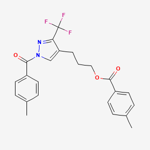 3-(1-(4-Methylbenzoyl)-3-(trifluoromethyl)-1H-pyrazol-4-yl)propyl 4-methylbenzenecarboxylate