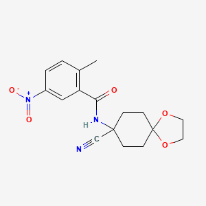 molecular formula C17H19N3O5 B2641609 N-{8-cyano-1,4-dioxaspiro[4.5]decan-8-yl}-2-methyl-5-nitrobenzamide CAS No. 1333847-94-1