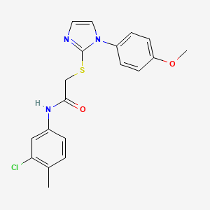 N-(3-chloro-4-methylphenyl)-2-[1-(4-methoxyphenyl)imidazol-2-yl]sulfanylacetamide