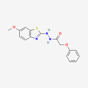 molecular formula C16H15N3O3S B2641621 N'-(6-methoxybenzo[d]thiazol-2-yl)-2-phenoxyacetohydrazide CAS No. 851979-95-8