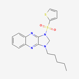 molecular formula C18H20N4O2S2 B2641650 1-pentyl-3-(thiophen-2-ylsulfonyl)-2,3-dihydro-1H-imidazo[4,5-b]quinoxaline CAS No. 848060-01-5