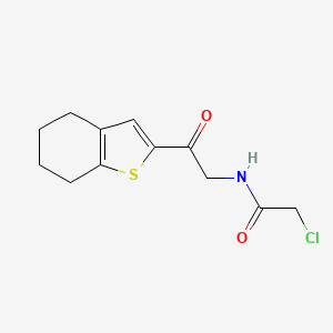 molecular formula C12H14ClNO2S B2641662 2-Chloro-N-[2-oxo-2-(4,5,6,7-tetrahydro-1-benzothiophen-2-yl)ethyl]acetamide CAS No. 2411290-83-8