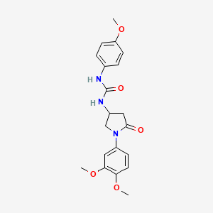 molecular formula C20H23N3O5 B2641674 1-(1-(3,4-Dimethoxyphenyl)-5-oxopyrrolidin-3-yl)-3-(4-methoxyphenyl)urea CAS No. 877641-59-3