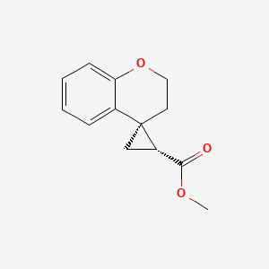 molecular formula C13H14O3 B2641689 rel-methyl (3'R,4S)-2,3-dihydrospiro[1-benzopyran-4,1'-cyclopropane]-3'-carboxylate CAS No. 1965318-47-1