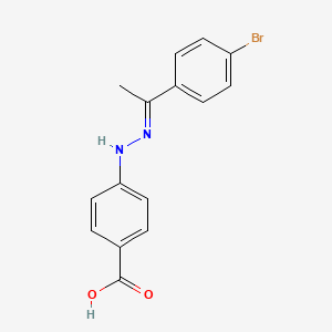 4-[(2E)-2-[1-(4-bromophenyl)ethylidene]hydrazinyl]benzoic acid