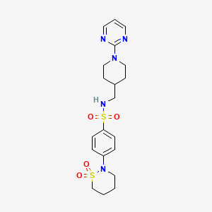 4-(1,1-dioxido-1,2-thiazinan-2-yl)-N-((1-(pyrimidin-2-yl)piperidin-4-yl)methyl)benzenesulfonamide