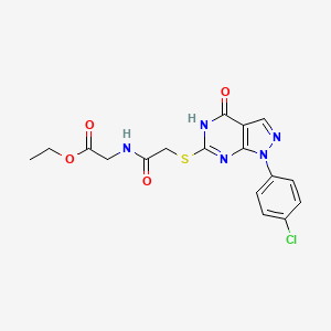 B2641718 ethyl 2-(2-((1-(4-chlorophenyl)-4-oxo-4,5-dihydro-1H-pyrazolo[3,4-d]pyrimidin-6-yl)thio)acetamido)acetate CAS No. 946318-23-6