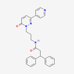 molecular formula C27H26N4O2 B2641723 N-(3-(6-oxo-3-(pyridin-4-yl)pyridazin-1(6H)-yl)propyl)-3,3-diphenylpropanamide CAS No. 1021062-98-5