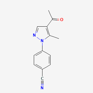 molecular formula C13H11N3O B2641729 4-(4-acetyl-5-methyl-1H-pyrazol-1-yl)benzonitrile CAS No. 671181-66-1