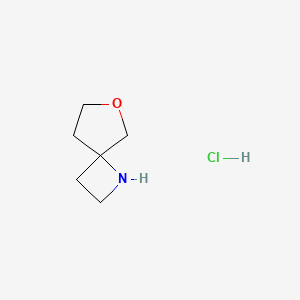 molecular formula C6H12ClNO B2641730 6-Oxa-1-azaspiro[3.4]octane hydrochloride CAS No. 1909319-43-2