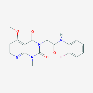molecular formula C17H15FN4O4 B2641731 N-(2-fluorophenyl)-2-(5-methoxy-1-methyl-2,4-dioxo-1,2-dihydropyrido[2,3-d]pyrimidin-3(4H)-yl)acetamide CAS No. 941946-77-6