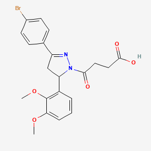 molecular formula C21H21BrN2O5 B2641734 4-(3-(4-bromophenyl)-5-(2,3-dimethoxyphenyl)-4,5-dihydro-1H-pyrazol-1-yl)-4-oxobutanoic acid CAS No. 335398-96-4