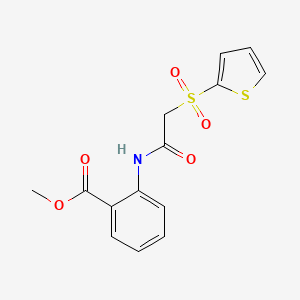 molecular formula C14H13NO5S2 B2641753 Methyl 2-(2-(thiophen-2-ylsulfonyl)acetamido)benzoate CAS No. 1020970-24-4