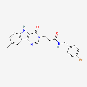 molecular formula C21H19BrN4O2 B2641761 N-(4-bromobenzyl)-3-(8-methyl-4-oxo-4,5-dihydro-3H-pyrimido[5,4-b]indol-3-yl)propanamide CAS No. 1189908-04-0