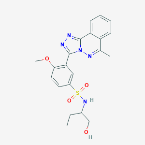 molecular formula C21H23N5O4S B264177 N-(1-HYDROXYBUTAN-2-YL)-4-METHOXY-3-{6-METHYL-[1,2,4]TRIAZOLO[3,4-A]PHTHALAZIN-3-YL}BENZENE-1-SULFONAMIDE 