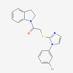 molecular formula C19H16ClN3OS B2641779 2-{[1-(3-chlorophenyl)-1H-imidazol-2-yl]sulfanyl}-1-(2,3-dihydro-1H-indol-1-yl)ethan-1-one CAS No. 851132-75-7