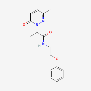 molecular formula C16H19N3O3 B2641782 2-(3-methyl-6-oxopyridazin-1(6H)-yl)-N-(2-phenoxyethyl)propanamide CAS No. 1235377-68-0