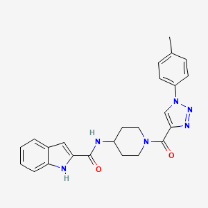 molecular formula C24H24N6O2 B2641799 N-(1-(1-(p-tolyl)-1H-1,2,3-triazole-4-carbonyl)piperidin-4-yl)-1H-indole-2-carboxamide CAS No. 1251549-82-2