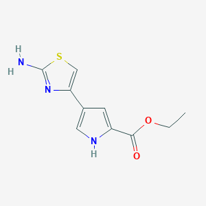 molecular formula C10H11N3O2S B2641803 Ethyl 4-(2-amino-1,3-thiazol-4-yl)-1H-pyrrole-2-carboxylate CAS No. 2248309-37-5