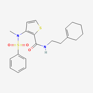 molecular formula C20H24N2O3S2 B2641812 N-(2-(cyclohex-1-en-1-yl)ethyl)-3-(N-methylphenylsulfonamido)thiophene-2-carboxamide CAS No. 1115871-46-9