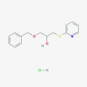 molecular formula C15H18ClNO2S B2641818 1-(Benzyloxy)-3-(pyridin-2-ylthio)propan-2-ol hydrochloride CAS No. 1215760-93-2