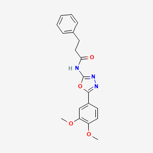 molecular formula C19H19N3O4 B2641820 N-[5-(3,4-dimethoxyphenyl)-1,3,4-oxadiazol-2-yl]-3-phenylpropanamide CAS No. 899734-68-0