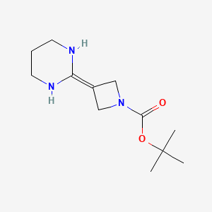 molecular formula C12H21N3O2 B2641837 Tert-butyl 3-(1,3-diazinan-2-ylidene)azetidine-1-carboxylate CAS No. 2167406-36-0
