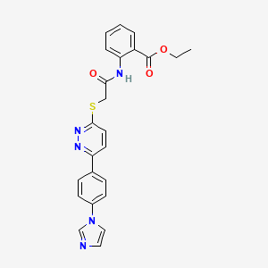 molecular formula C24H21N5O3S B2641846 ethyl 2-(2-((6-(4-(1H-imidazol-1-yl)phenyl)pyridazin-3-yl)thio)acetamido)benzoate CAS No. 896321-04-3