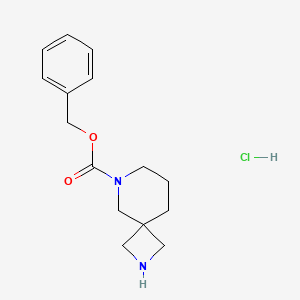 molecular formula C15H21ClN2O2 B2641850 Benzyl 2,6-diazaspiro[3.5]nonane-6-carboxylate hydrochloride CAS No. 2197055-69-7