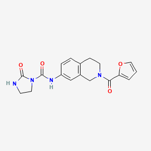 molecular formula C18H18N4O4 B2641904 N-(2-(furan-2-carbonyl)-1,2,3,4-tetrahydroisoquinolin-7-yl)-2-oxoimidazolidine-1-carboxamide CAS No. 1448123-47-4