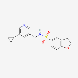 molecular formula C17H18N2O3S B2641924 N-[(5-cyclopropylpyridin-3-yl)methyl]-2,3-dihydro-1-benzofuran-5-sulfonamide CAS No. 2034393-16-1