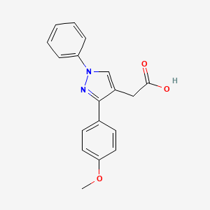 molecular formula C18H16N2O3 B2641933 2-[3-(4-methoxyphenyl)-1-phenyl-1H-pyrazol-4-yl]acetic acid CAS No. 70598-13-9