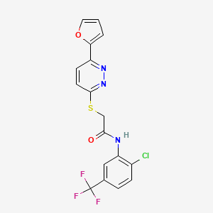 molecular formula C17H11ClF3N3O2S B2641946 N-(2-chloro-5-(trifluoromethyl)phenyl)-2-((6-(furan-2-yl)pyridazin-3-yl)thio)acetamide CAS No. 899994-61-7
