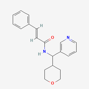 molecular formula C20H22N2O2 B2641950 N-(pyridin-3-yl(tetrahydro-2H-pyran-4-yl)methyl)cinnamamide CAS No. 2034997-98-1