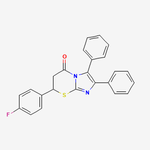 molecular formula C24H17FN2OS B2641987 7-(4-fluorophenyl)-2,3-diphenyl-6,7-dihydro-5H-imidazo[2,1-b][1,3]thiazin-5-one CAS No. 494200-95-2