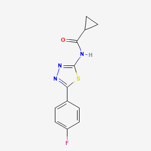 molecular formula C12H10FN3OS B2642034 N-[5-(4-fluorophenyl)-1,3,4-thiadiazol-2-yl]cyclopropanecarboxamide CAS No. 391863-17-5