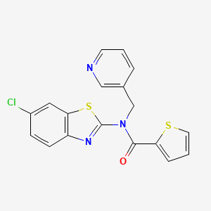 molecular formula C18H12ClN3OS2 B2642045 N-(6-chloro-1,3-benzothiazol-2-yl)-N-[(pyridin-3-yl)methyl]thiophene-2-carboxamide CAS No. 895022-13-6