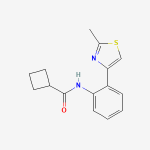 molecular formula C15H16N2OS B2642057 N-[2-(2-methyl-1,3-thiazol-4-yl)phenyl]cyclobutanecarboxamide CAS No. 1797892-02-4