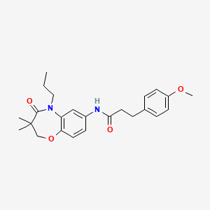 molecular formula C24H30N2O4 B2642066 N-(3,3-dimethyl-4-oxo-5-propyl-2,3,4,5-tetrahydro-1,5-benzoxazepin-7-yl)-3-(4-methoxyphenyl)propanamide CAS No. 921521-54-2