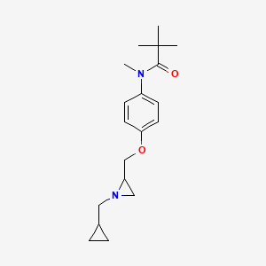 molecular formula C19H28N2O2 B2642075 N-(4-{[1-(cyclopropylmethyl)aziridin-2-yl]methoxy}phenyl)-N,2,2-trimethylpropanamide CAS No. 2418719-39-6