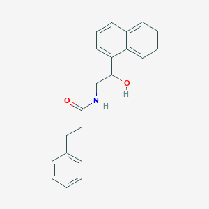 molecular formula C21H21NO2 B2642076 N-(2-hydroxy-2-(naphthalen-1-yl)ethyl)-3-phenylpropanamide CAS No. 1351601-49-4