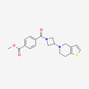 molecular formula C19H20N2O3S B2642077 methyl 4-(3-(6,7-dihydrothieno[3,2-c]pyridin-5(4H)-yl)azetidine-1-carbonyl)benzoate CAS No. 2034521-31-6