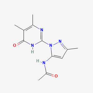 molecular formula C12H15N5O2 B2642083 N-(1-(4,5-dimethyl-6-oxo-1,6-dihydropyrimidin-2-yl)-3-methyl-1H-pyrazol-5-yl)acetamide CAS No. 1004637-41-5