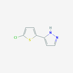 molecular formula C7H5ClN2S B2642132 5-(5-Chloro-2-thienyl)-1H-pyrazole CAS No. 166196-61-8