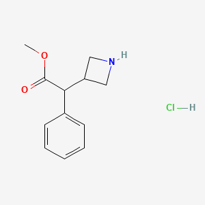 molecular formula C12H16ClNO2 B2642133 Methyl 2-(azetidin-3-yl)-2-phenylacetate;hydrochloride CAS No. 2241129-79-1