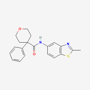 molecular formula C20H20N2O2S B2642135 N-(2-methyl-1,3-benzothiazol-5-yl)-4-phenyloxane-4-carboxamide CAS No. 1206988-29-5