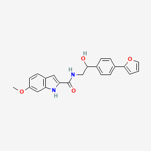 molecular formula C22H20N2O4 B2642147 N-{2-[4-(furan-2-yl)phenyl]-2-hydroxyethyl}-6-methoxy-1H-indole-2-carboxamide CAS No. 2309221-82-5