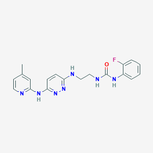 molecular formula C19H20FN7O B2642164 1-(2-Fluorophenyl)-3-(2-((6-((4-methylpyridin-2-yl)amino)pyridazin-3-yl)amino)ethyl)urea CAS No. 1021259-11-9