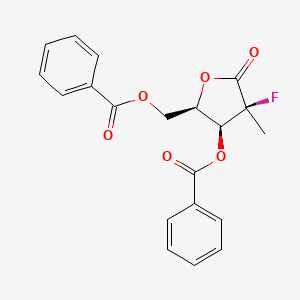 molecular formula C20H17FO6 B2642258 ((2R,3S,4S)-3-(benzoyloxy)-4-fluoro-4-Methyl-5-oxotetrahydrofuran-2-yl)Methyl benzoate CAS No. 1033394-94-3